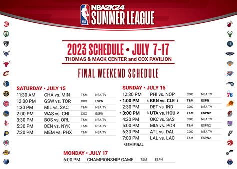 nba summer league schedule